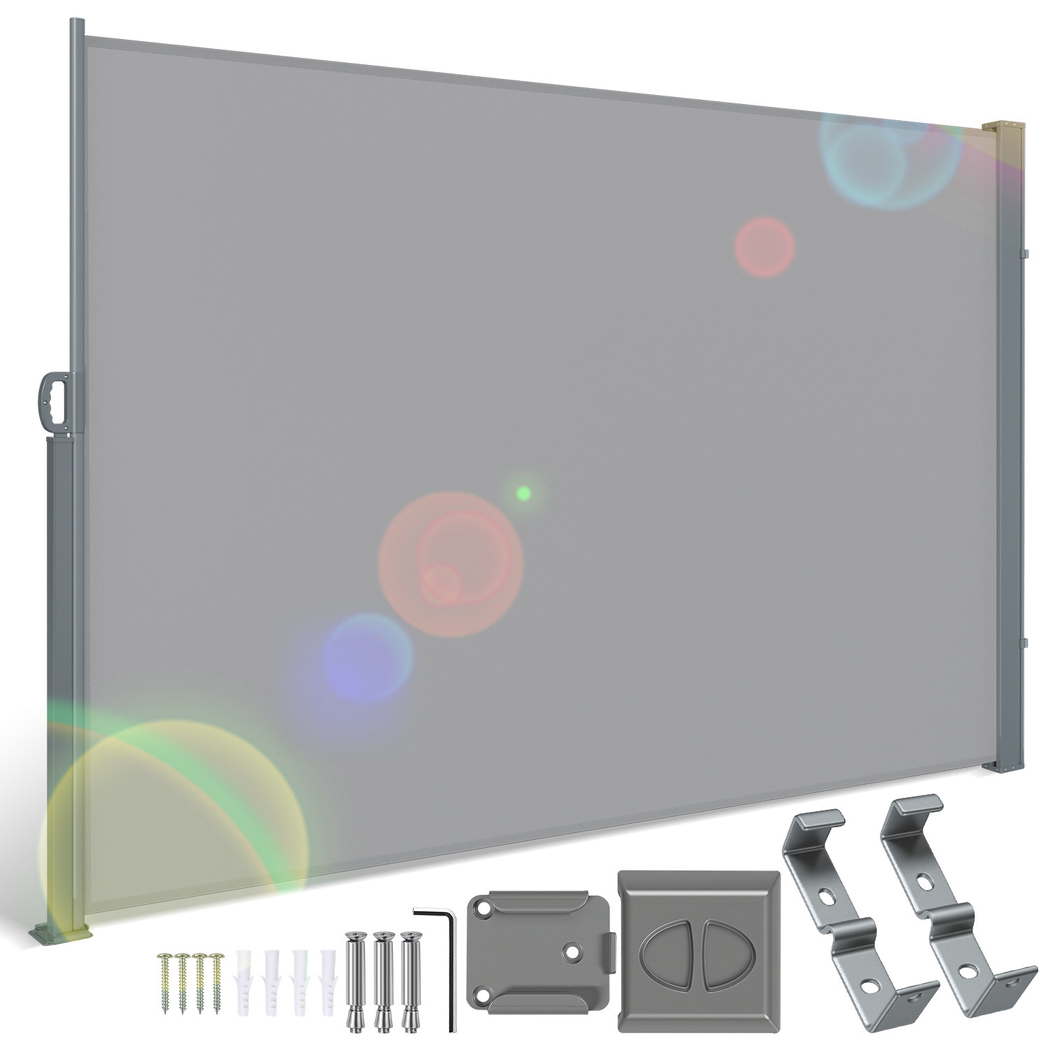 Jiubiaz Seitenmarkise Ausziehbar 140 X 300 Cm, Ausziehbar Windschutz Sichtschutz Für Balkon, Terrasse Und Garten, Grau
