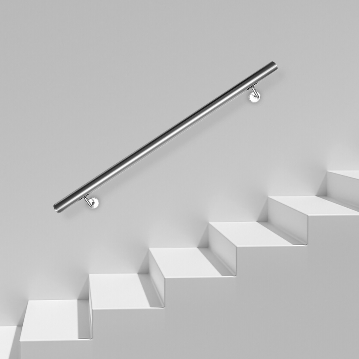 Jiubiaz Treppengeländer Handlauf 110 Cm Ø42 Mm Aus 304 Edelstahl, Wandgeländer Gebürstet, Stabiler Haltegriff Für Innen Außen Treppe Balkon