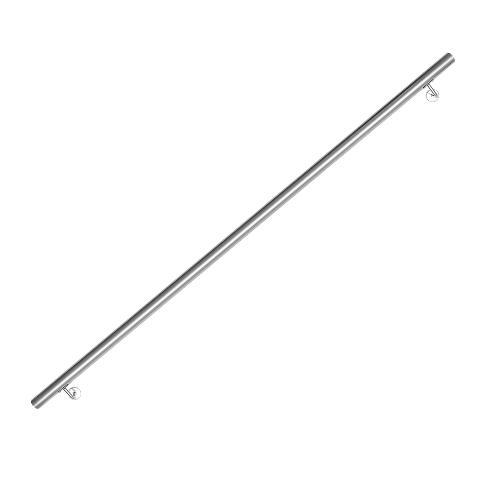 Jiubiaz Treppengeländer Handlauf 200 Cm Ø42 Mm Aus 304 Edelstahl, Wandgeländer Gebürstet, Stabiler Haltegriff Für Innen Außen Treppe Balkon