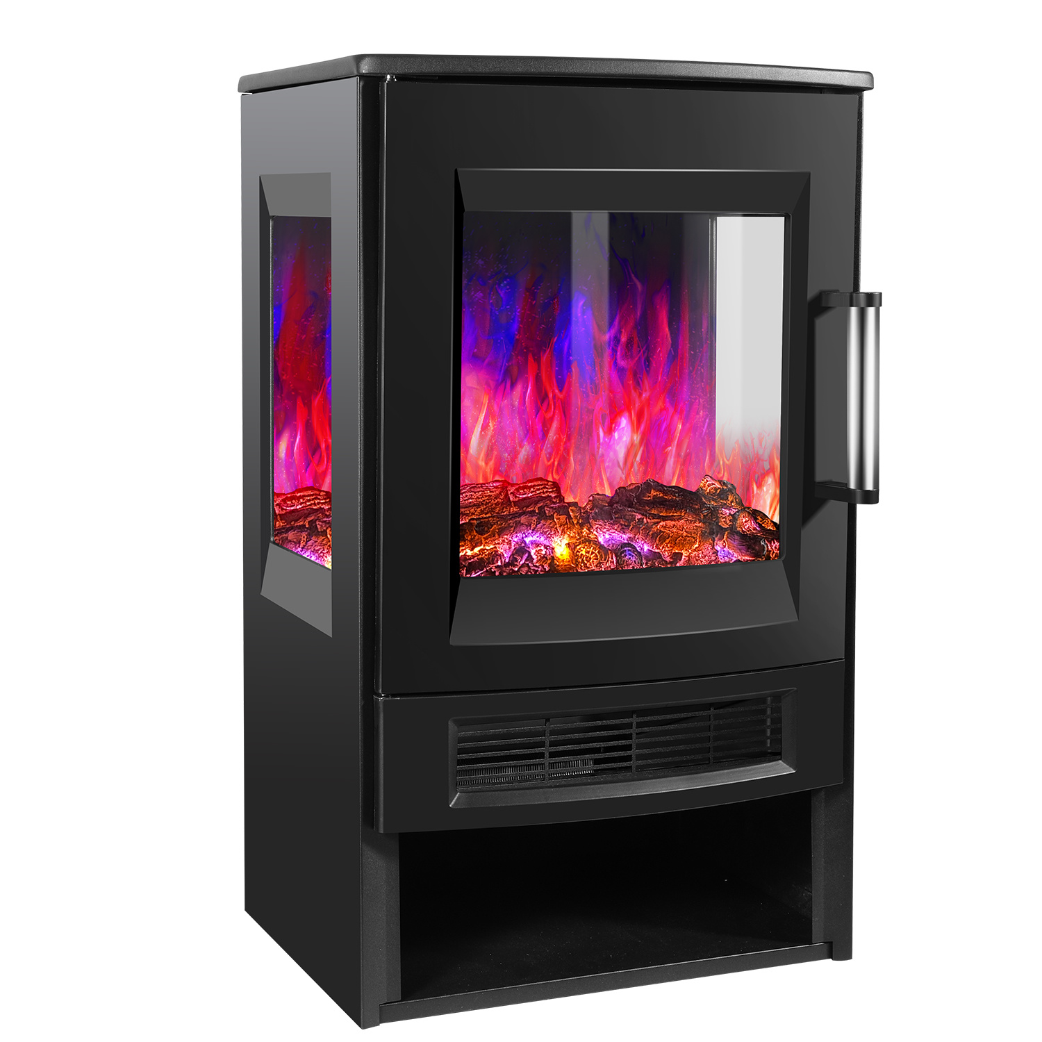 Jiubiaz Elektrischer Kamin 43,5 X 34 X 74 Cm Mit Thermostat Und Lcd-display