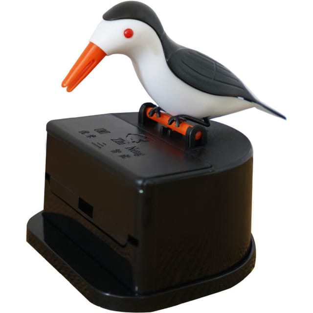 BEBUSINGOTO Kleiner Vogel-Zahnstocherspender, kreativer Vogel-Zahnstocherspender, Zahnstocherhalter, 100 Zahnstocher enthalten (schwarz)