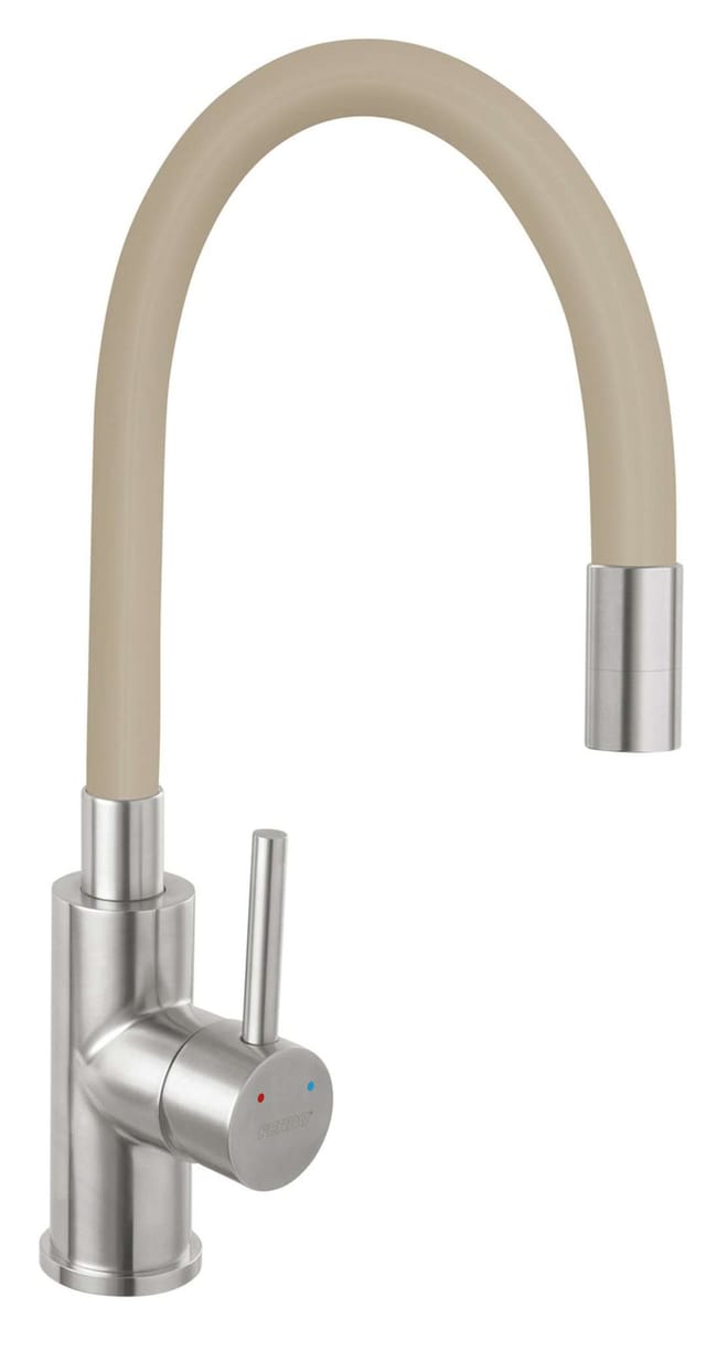 Novaservis Ferro - Spültischarmatur mit flexiblem Arm, beige/Edelstahl 70710,4BE
