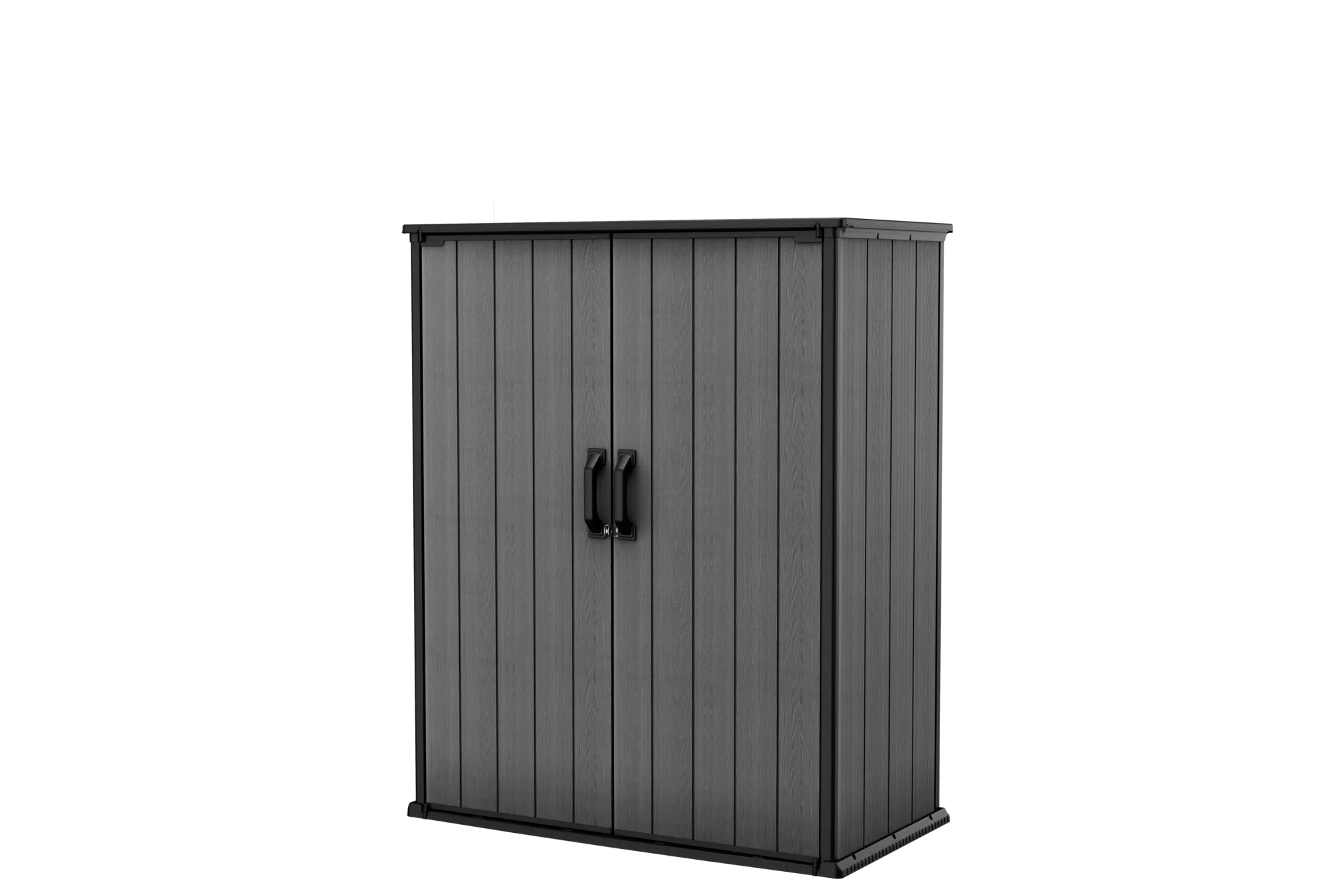 Keter Darwin Tall Aufbewahrungsschrank - 140x73.6x170.4cm - Kunststoff - Grau - Gartenschrank 1400l - Einfach Zu Montieren