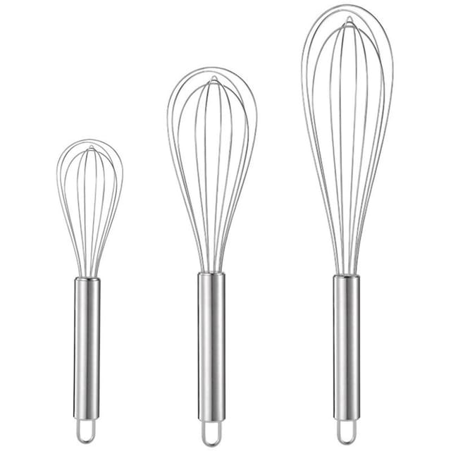 Tigrezy - Schneebesen-Set aus Edelstahl, 20,3 cm, 25,4 cm, 30,5 cm, Küchen-Schneebesen, Draht-Schneebesen zum Kochen, Schlagen, Mixen, 3er-Pack