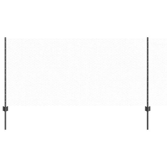 Zaun mit Pfosten Grau 1 x 10 m Stahl Vidaxl