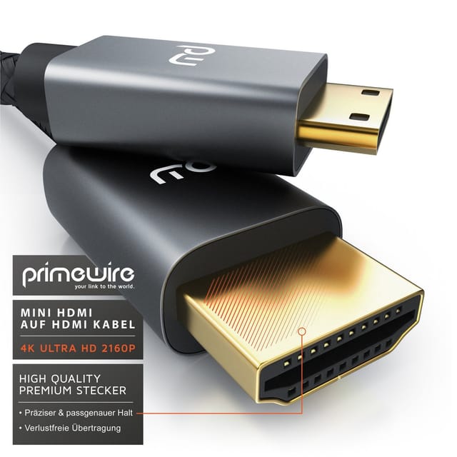 Primewire - 8K hdmi auf Mini hdmi Adapterkabel 2.1, 4K 3840 x 2160 @ 60 Hz - 1,5m