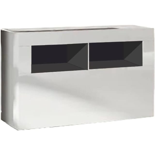 Schuhschrank Bernardin, Schuhregal, Mehrzweck-Eingangsgarderobe, Möbel für Schuhe, Made in Italy, 91x35 h57 cm, Glänzendes Weiß - Dmora