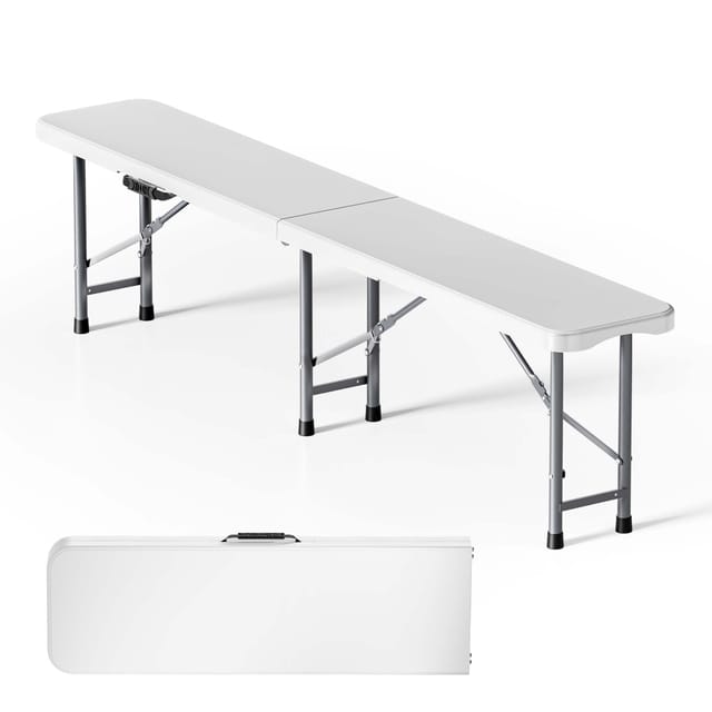 Klappbank 180x29x43 cm Camping Sitzbank klappbar Campingbank Gartenbank Bierbank faltbar Sitzgruppe Sitzgarnitur Camping Tisch faltbar - Wiltec