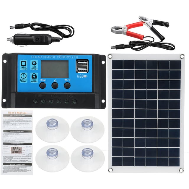 [neuwertig]100w Solarpanel 420x280x30mm Mit Coxolo 20a Regler