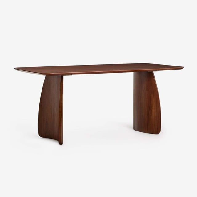 Sklum - Rechteckiger Esstisch 180x90 cm aus mdf mit Nussbaumfurnier Luanda Braun Walnuss