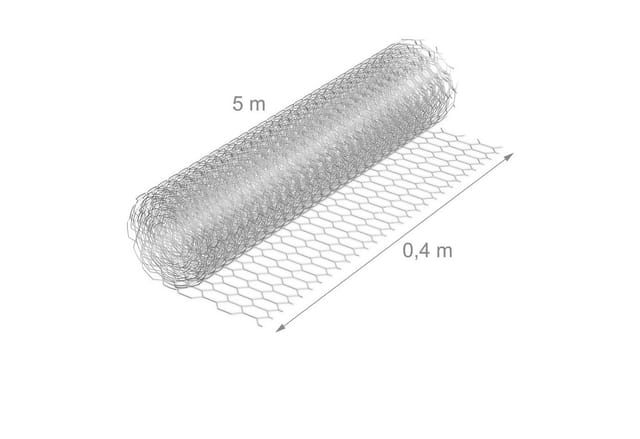 Relaxdays - Maschendrahtzaun, 40 cm x 5 m, Drahtgeflecht 15 x 25 mm, Heim & Garten, verzinkter Hasendraht, Stahl, silber