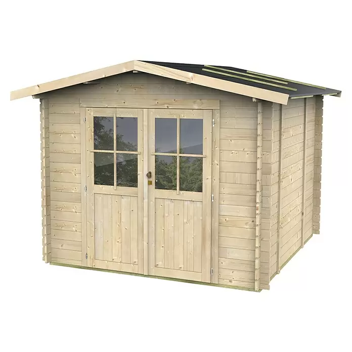 Twig Gerätehaus Siena (Außenmaß inkl. Dachüberstand (B x T): 261 x 276 cm, Holz, Natur)
