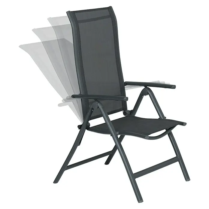 Garden Impressions Garten-Positionssessel Limone (Aluminium, Klappbar, Schwarz/Anthrazit, B x T x H: 71,5 x 60 x 110 cm)