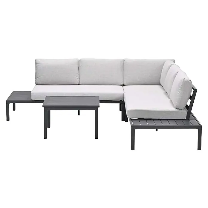 Garden Impressions Loungemöbel-Set Prinos (4 -tlg., Aluminium, Grau/Schwarz)
