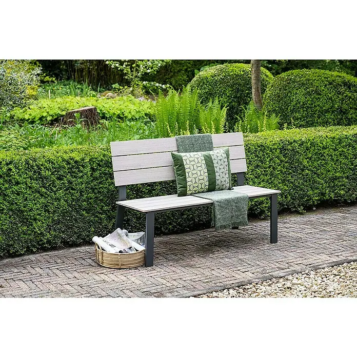 Garden Impressions Gartenbank Jondal (B x T x H: 125 x 56 x 85 cm, Aluminium, Schwarz/Weiß)