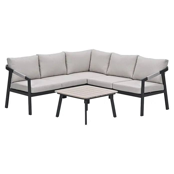 Garden Impressions Loungemöbel-Set Terni (3 -tlg., Aluminium, Grau/Schwarz)
