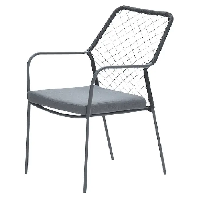 Garden Impressions Gartensessel Dido (1 Stk., Stahl, Polyester, Stapelbar, Schwarz/Grau, B x T x H: 63 x 85 x 55 cm)