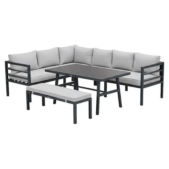 Garden Impressions Loungemöbel-Set Bleco II (4 -tlg., Aluminium, Grau/Schwarz)