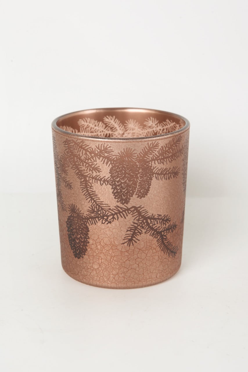 TrendLine Deko Windlicht Glas Ø 8,8 x 10 cm braun