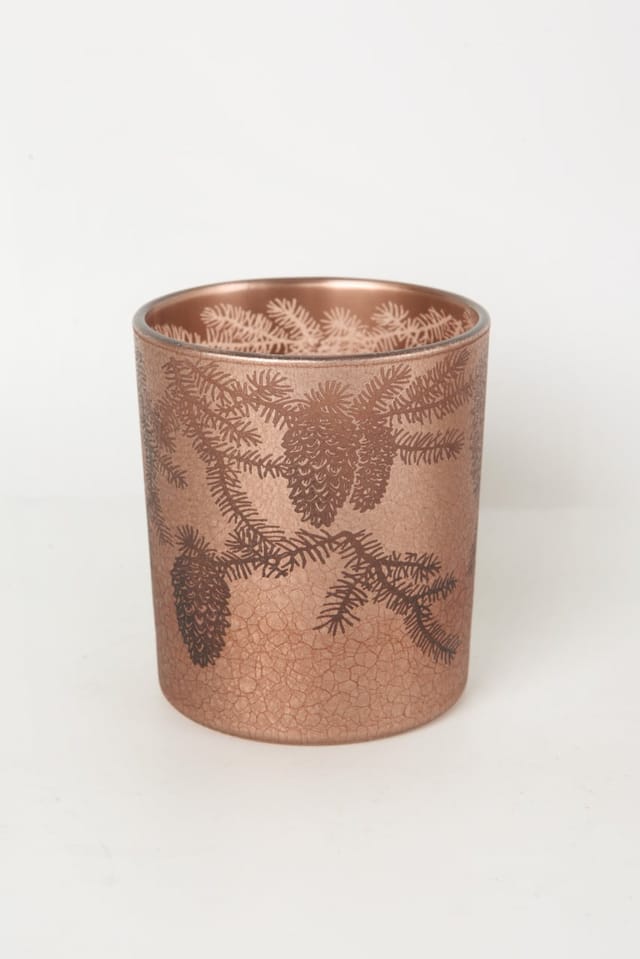 TrendLine Deko Windlicht Glas Ø 8,8 x 10 cm braun