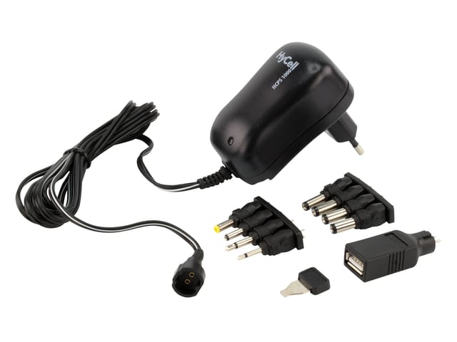 HyCell 1201-0007 Steckernetzteil, einstellbar 3 V/DC, 4.5 V/DC, 5 V/DC, 6 V/DC, 7.5 V/DC, 9 V/DC, 12