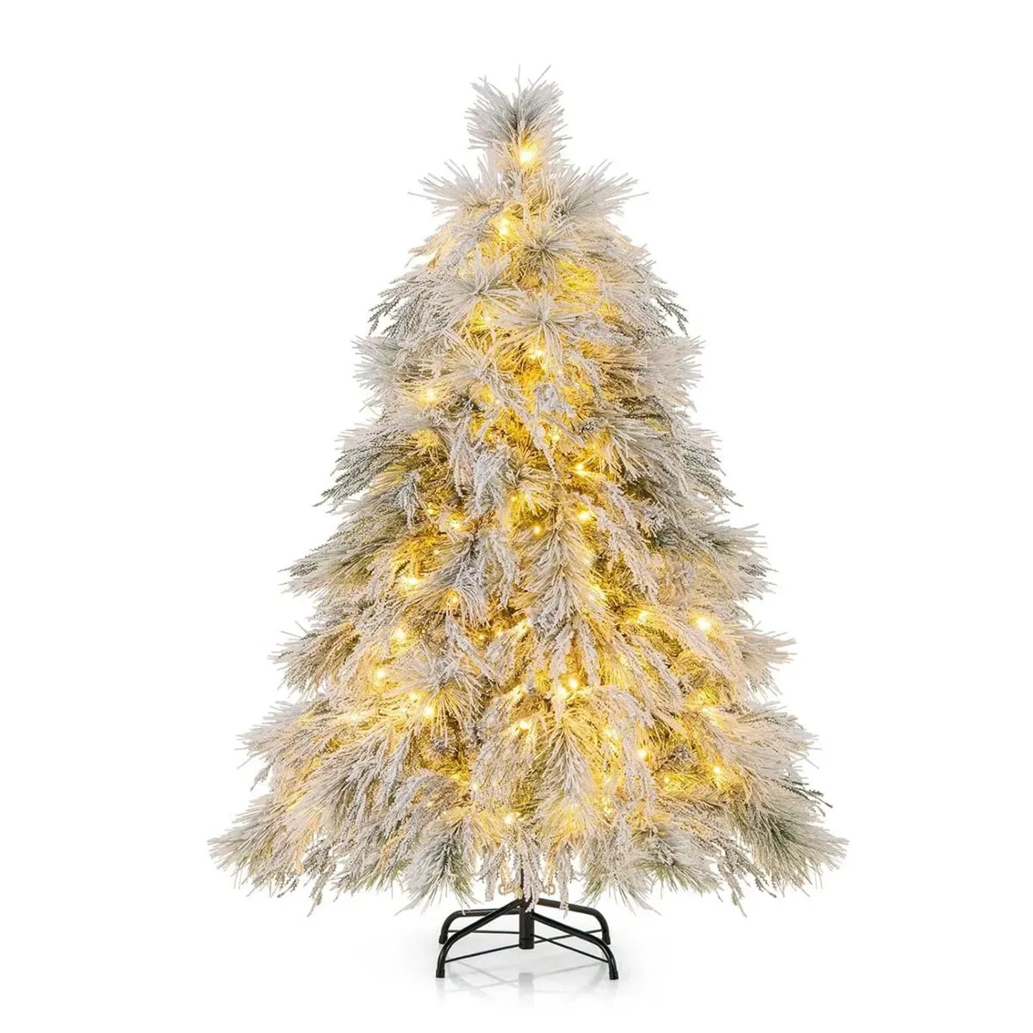 Costway Künstlicher Weihnachtsbaum Beleuchtung mit LED-Lichtern 146cm