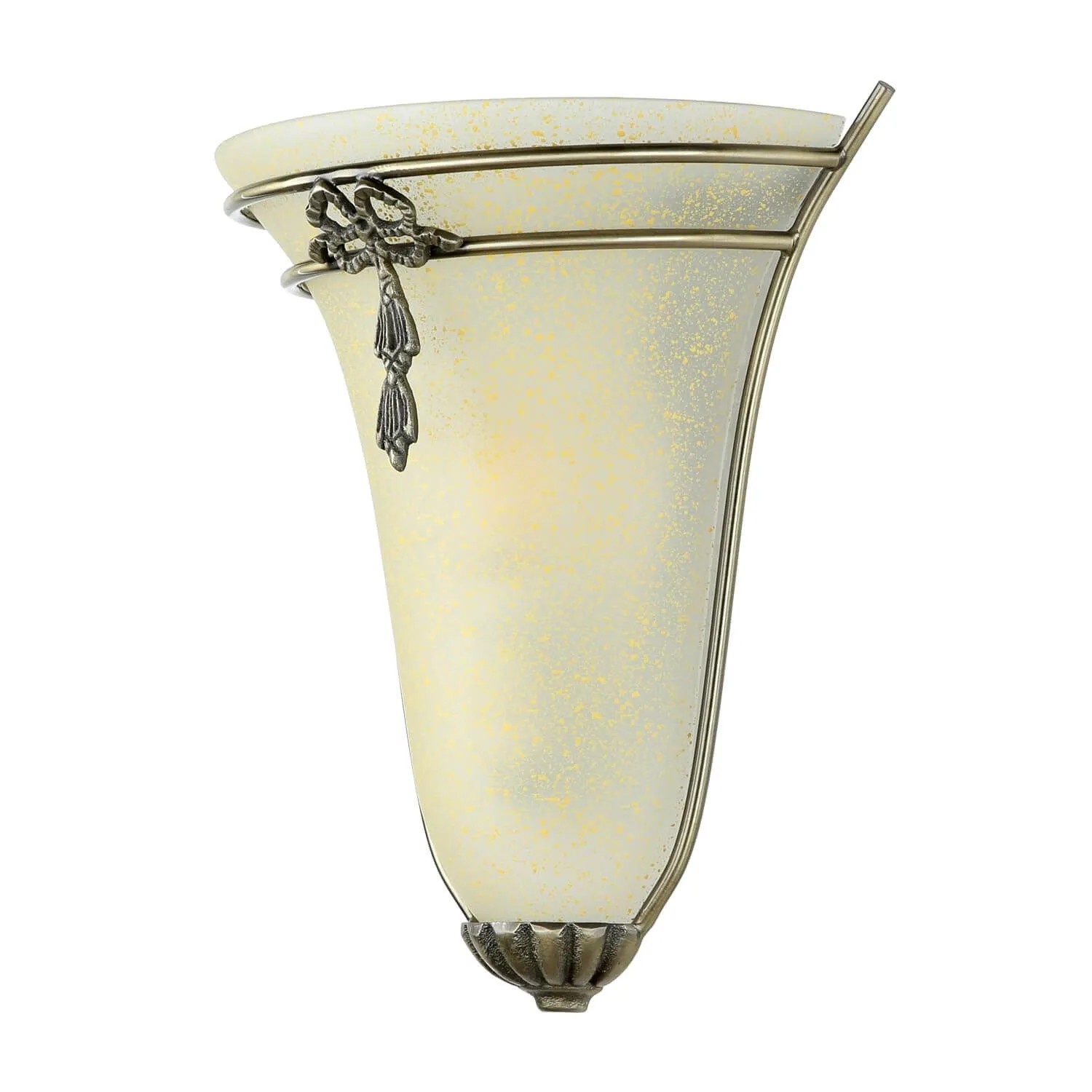 Licht-Erlebnisse Wandlampe Glas Metall 28 cm Hoch In Bronze Creme Rustikal E14