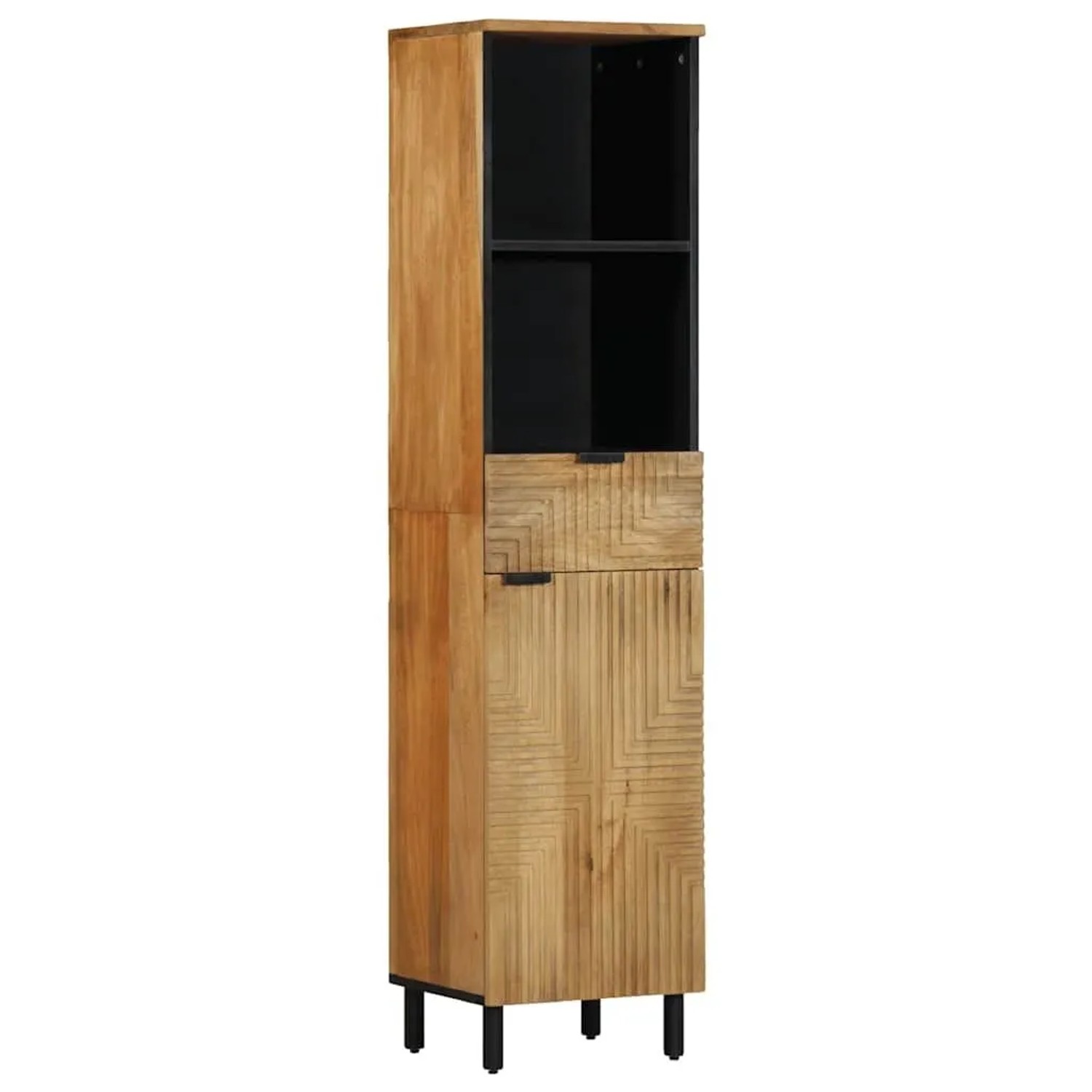 vidaXL Badschrank Braun 38x33x160 cm Massivholz Mango 4017742