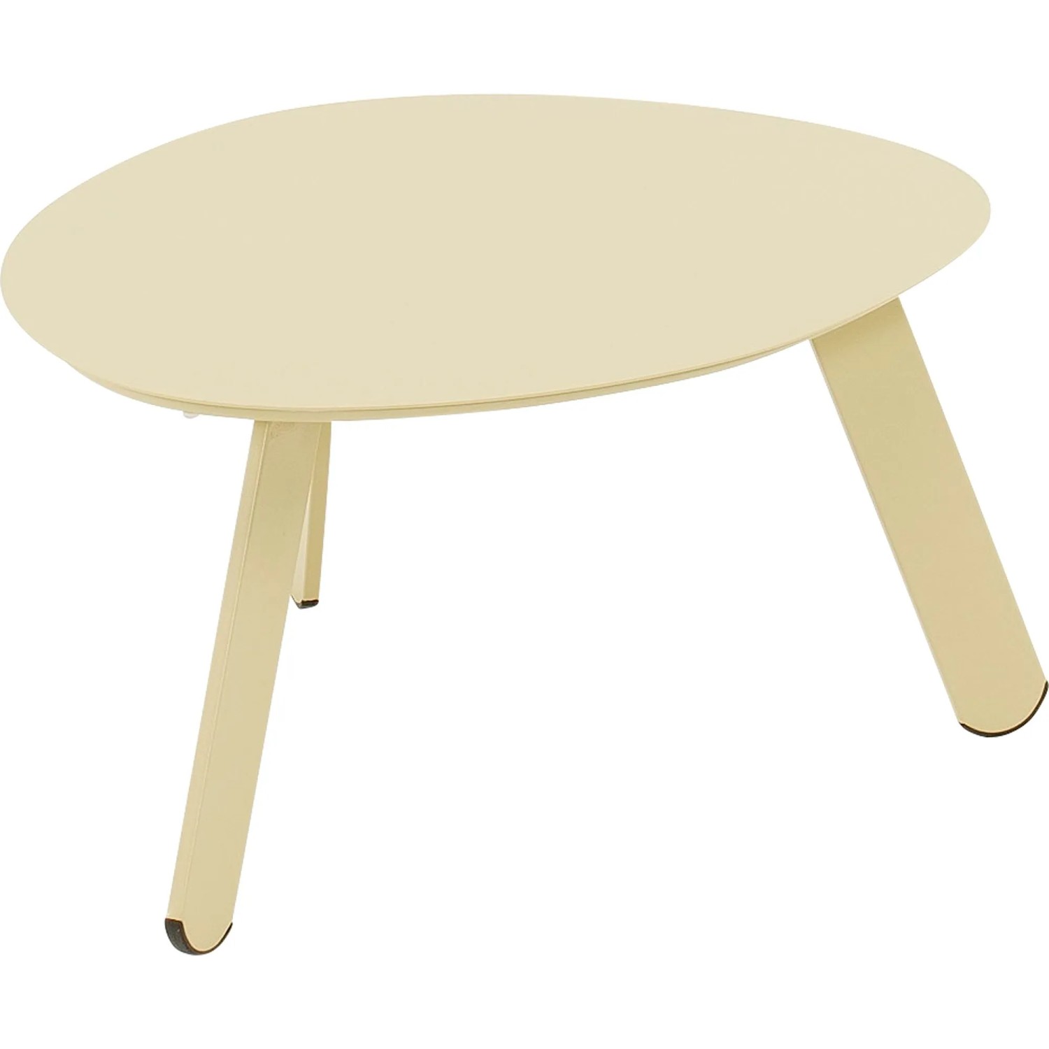 Lesli Gartentisch Tiki Oval Stahl Beige 55 cm x 46 cm