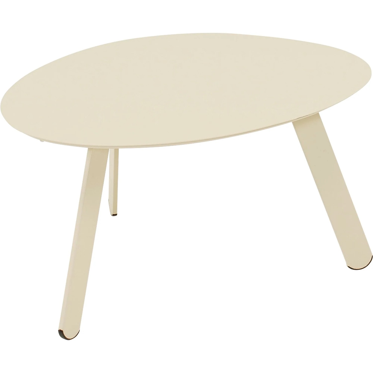 Lesli Gartentisch Tiki Oval Stahl Creme 74 cm x 60 cm