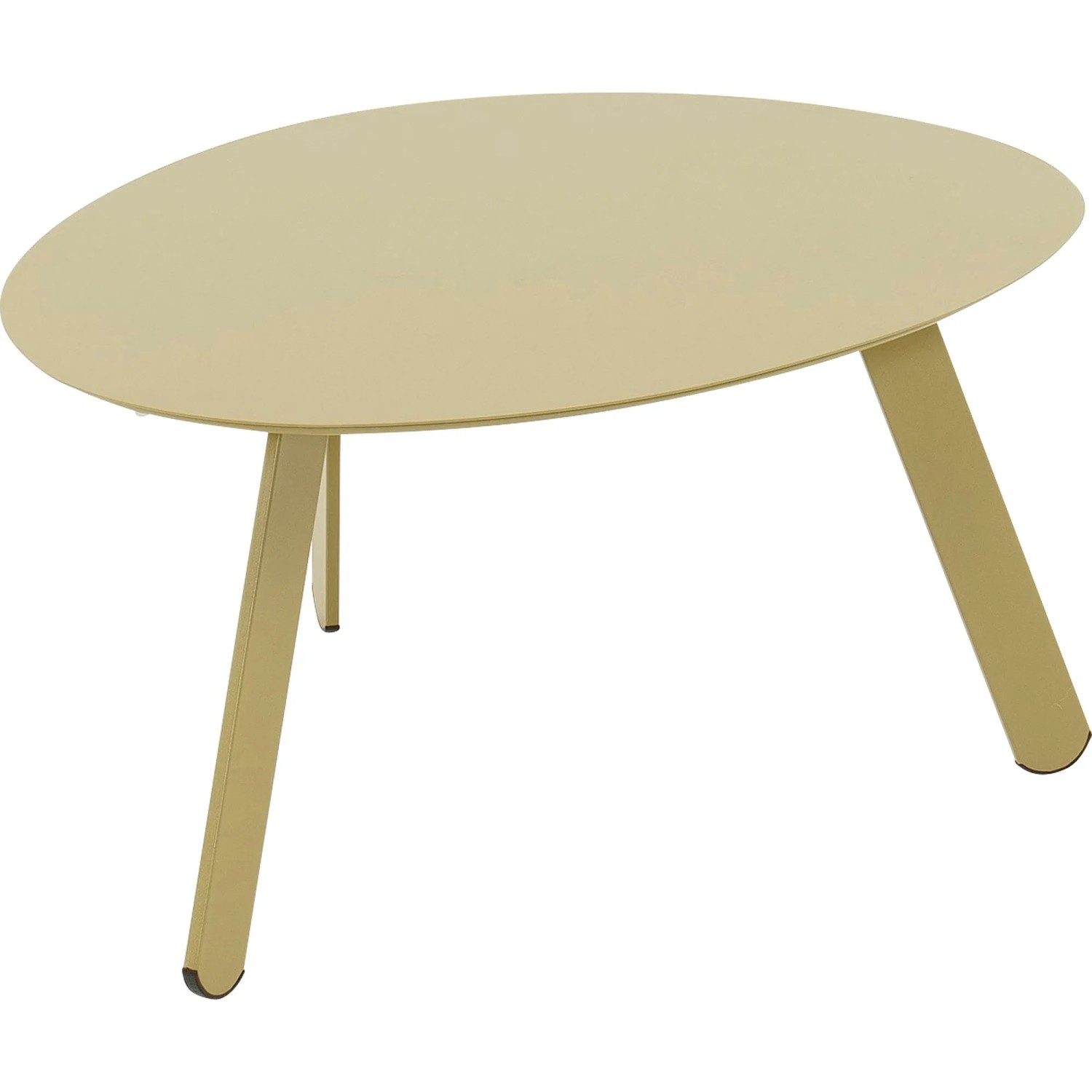 Lesli Gartentisch Tiki Oval Stahl Grün-Beige 74 cm x 60 cm