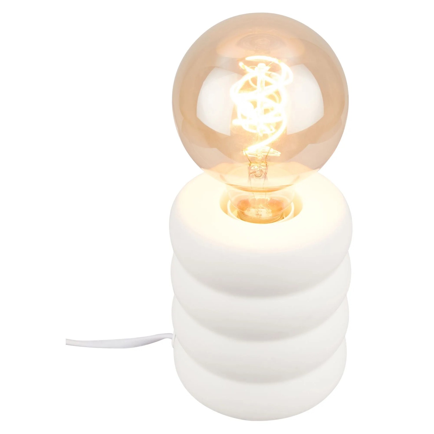 Brilo Tischleuchte Foam Keramik Wellenform Weiß Matt Ø 10,5 cm x 12,5 cm