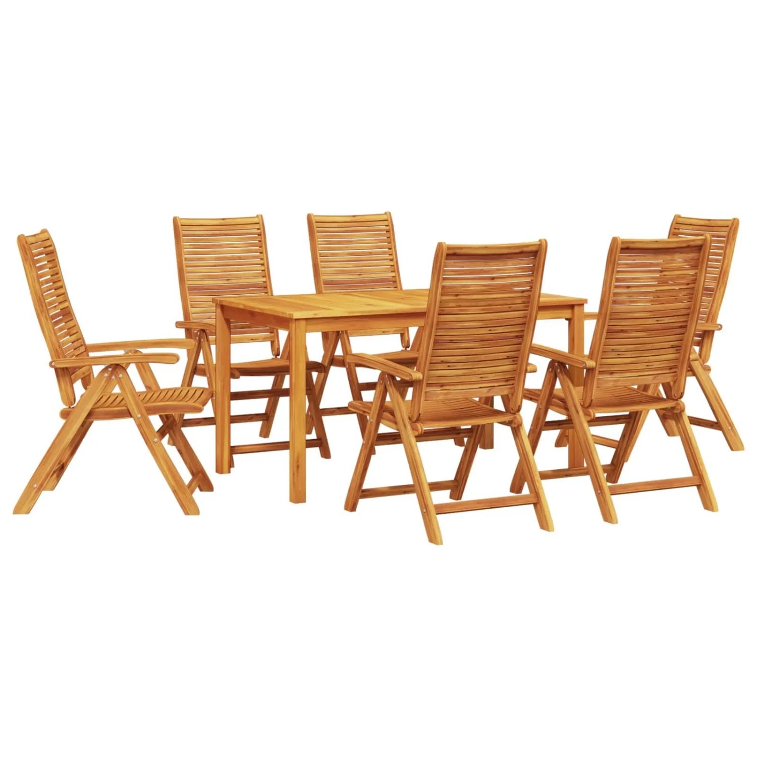 vidaXL Garten Essgruppe 7-Tlg Braun Massivholz Akazie 3375625