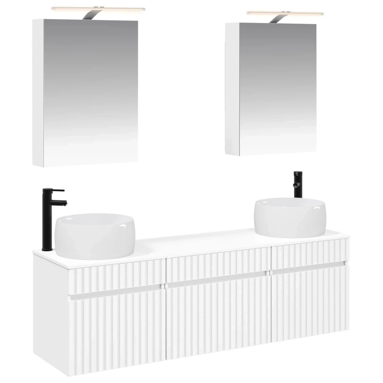 vidaXL Badezimmerschrank-Set 5-Tlg Weiß 50 x 14,5 x 70 cm 3406631