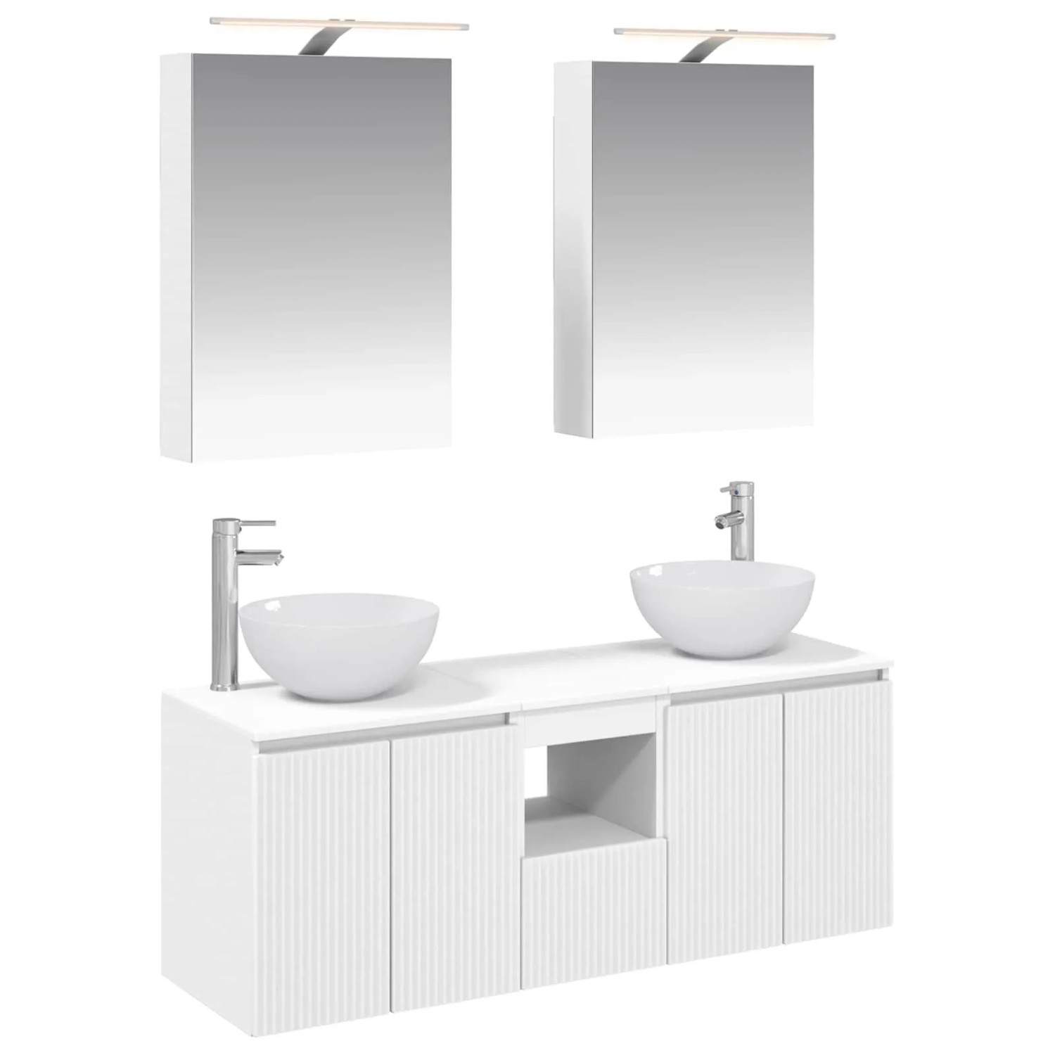 vidaXL Badezimmerschrank-Set 5-Tlg Weiß 50 x 14,5 x 70 cm 3406351