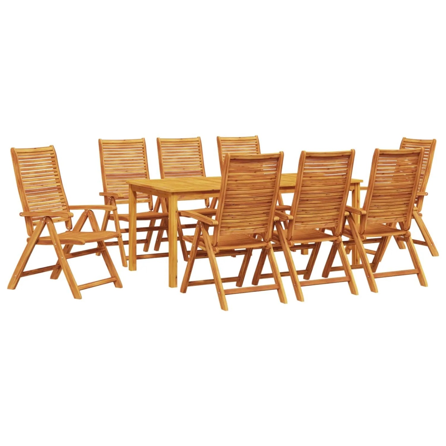 vidaXL Garten Essgruppe 9-Tlg Braun Massivholz Akazie 3375635