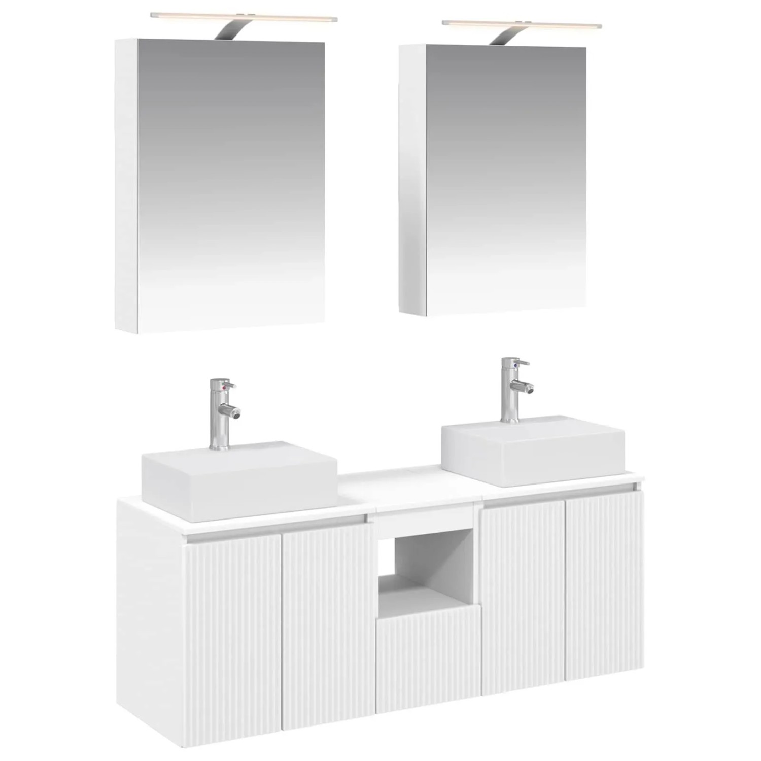 vidaXL Badezimmerschrank-Set 5-Tlg Weiß Holzwerkstoff 3406391
