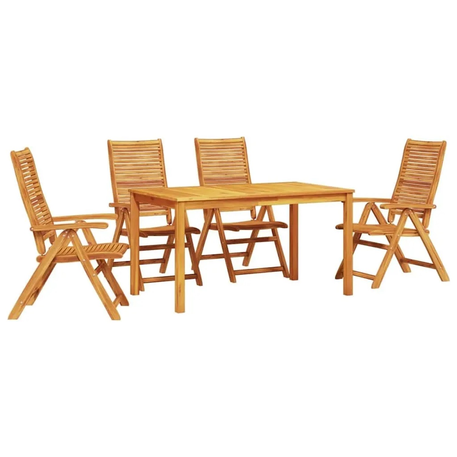 vidaXL Garten Essgruppe 5-Tlg Braun Massivholz Akazie 3375624