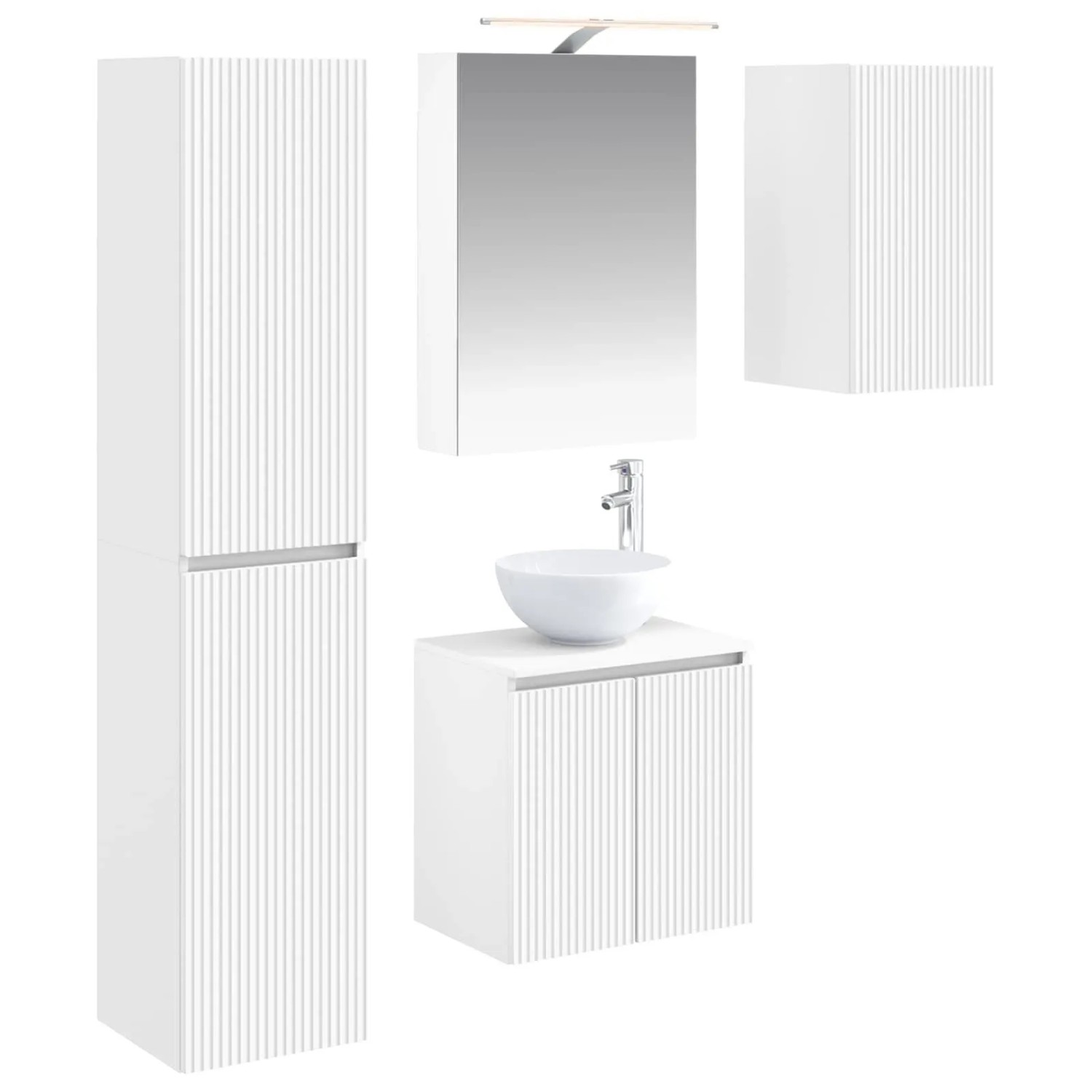 vidaXL Badezimmerschrank-Set 5-Tlg Weiß 50 x 14,5 x 70 cm 3407287