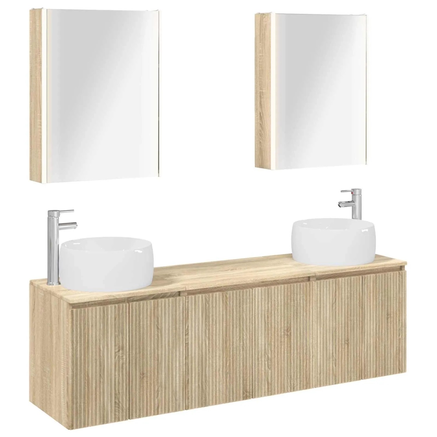 vidaXL Badezimmerschrank-Set 5-Tlg Sonoma-Eiche Holzwerkstoff 3406529