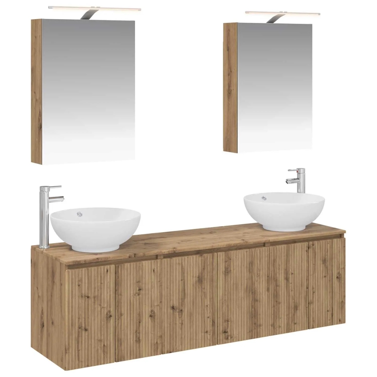 vidaXL Badezimmerschrank-Set 5-Tlg Artisan-Eiche Holzwerkstoff 3406478