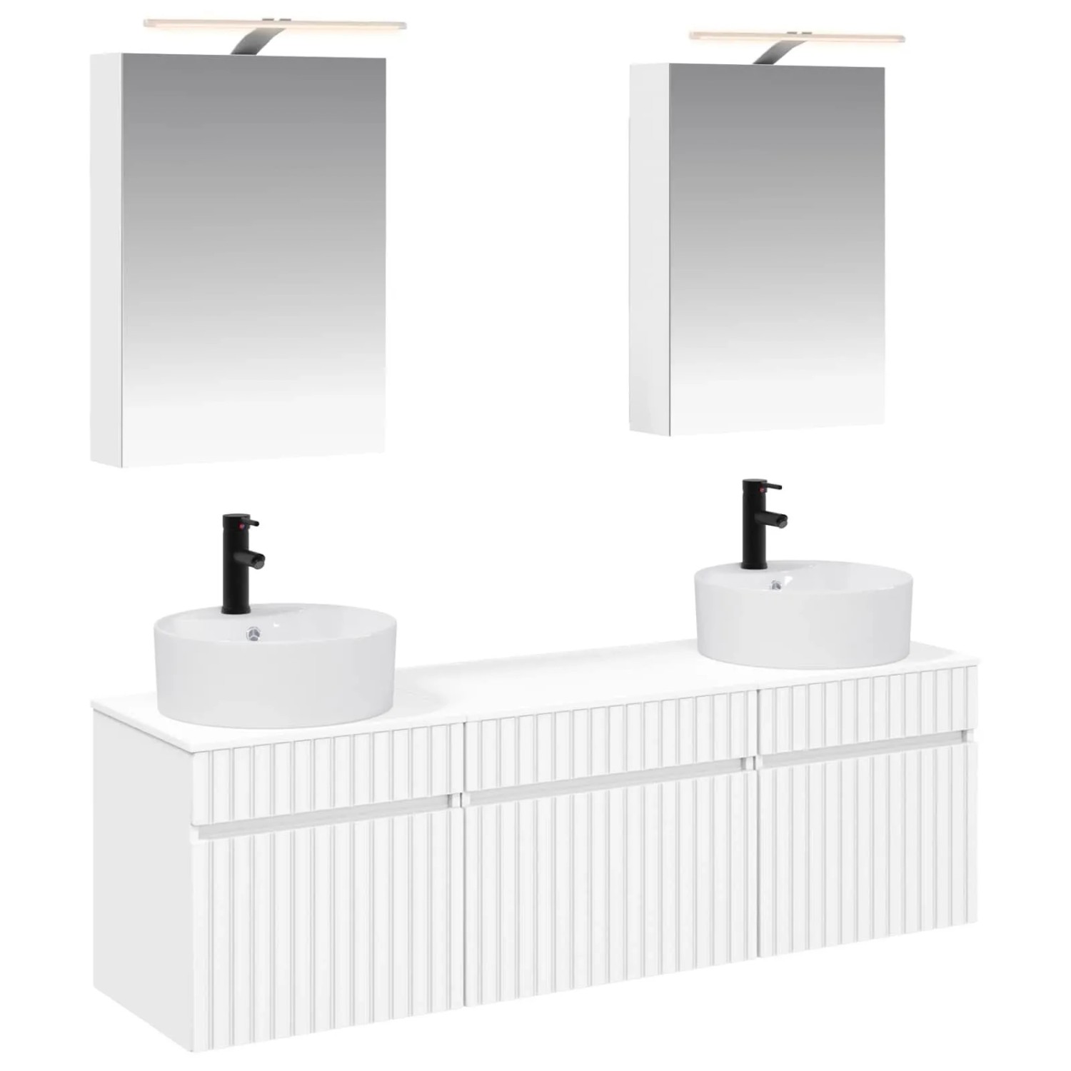 vidaXL Badezimmerschrank-Set 5-Tlg Weiß 50 x 14,5 x 70 cm 3406591
