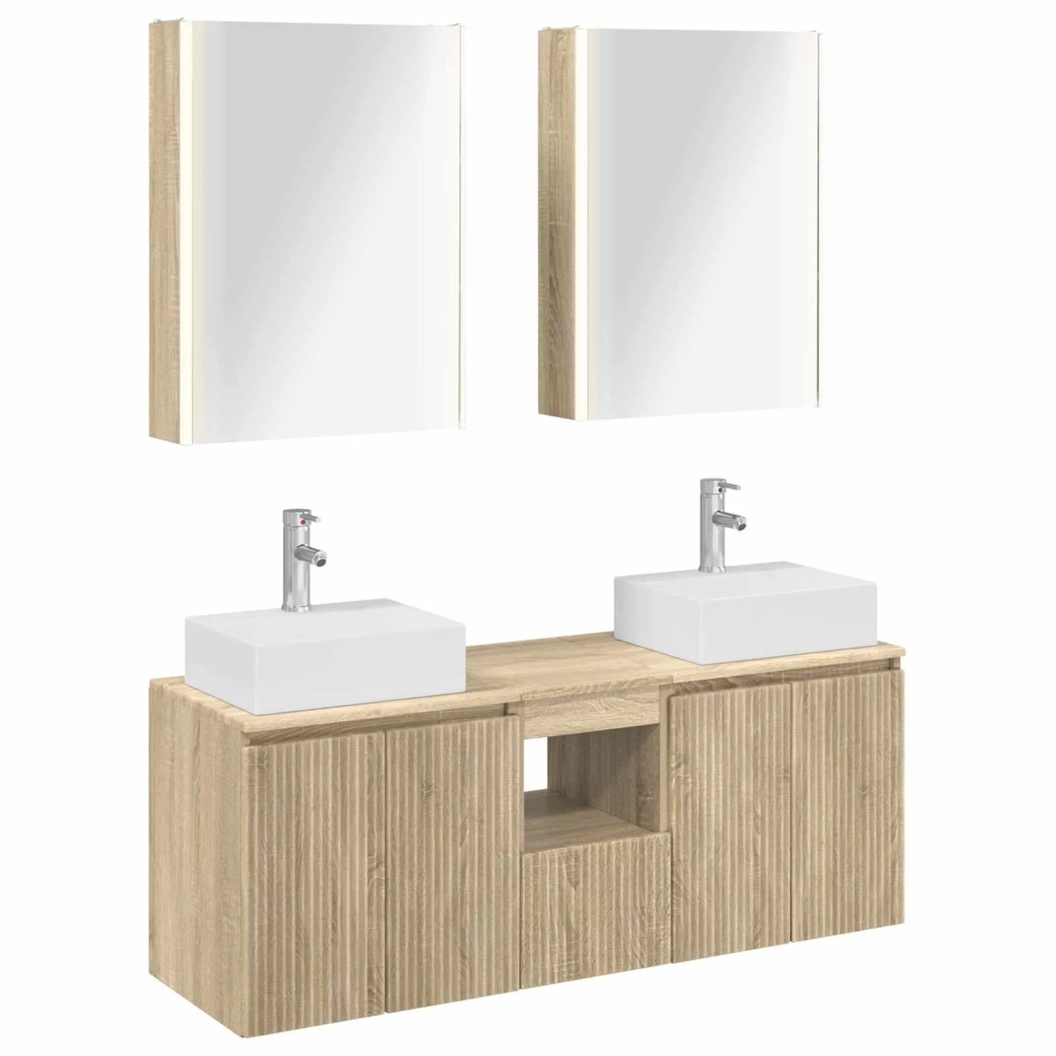 vidaXL Badezimmerschrank-Set 5-Tlg Sonoma-Eiche Holzwerkstoff 3406409