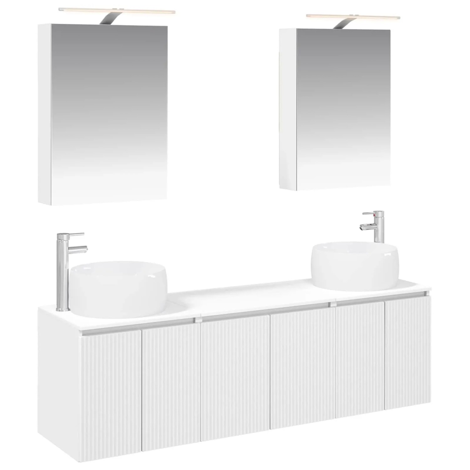 vidaXL Badezimmerschrank-Set 5-Tlg Weiß Holzwerkstoff 3406511