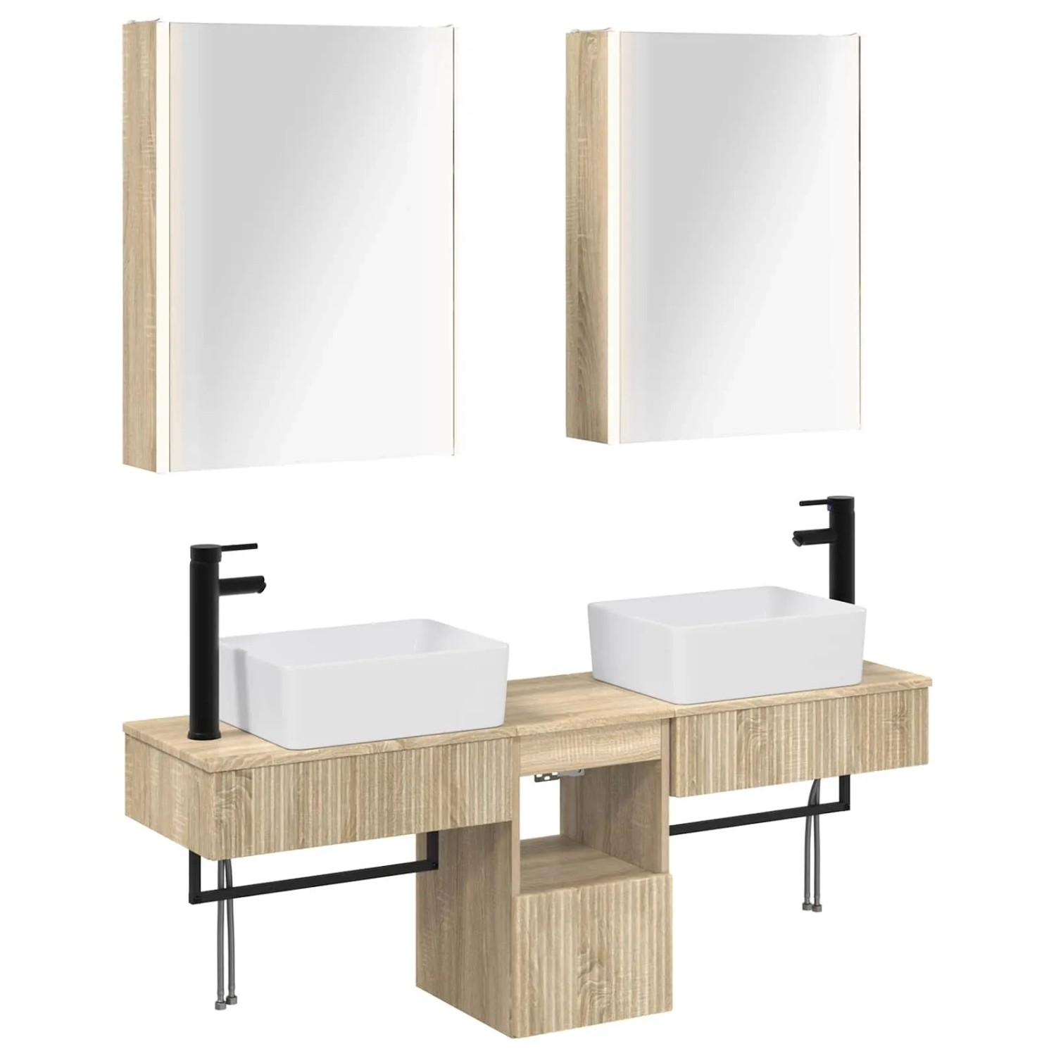 vidaXL Badezimmerschrank-Set 5-Tlg Sonoma-Eiche 53 x 15,5 x 70 cm 3406329
