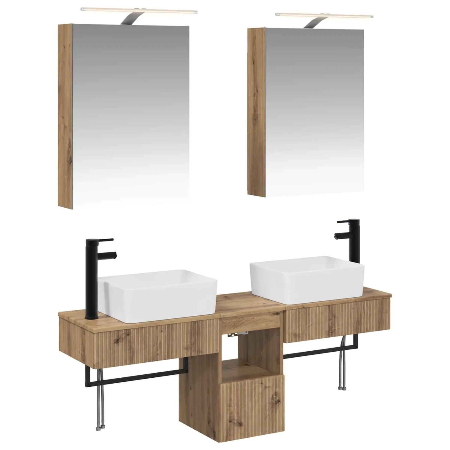 vidaXL Badezimmerschrank-Set 5-Tlg Artisan-Eiche 50 x 14,5 x 70 cm 3406318