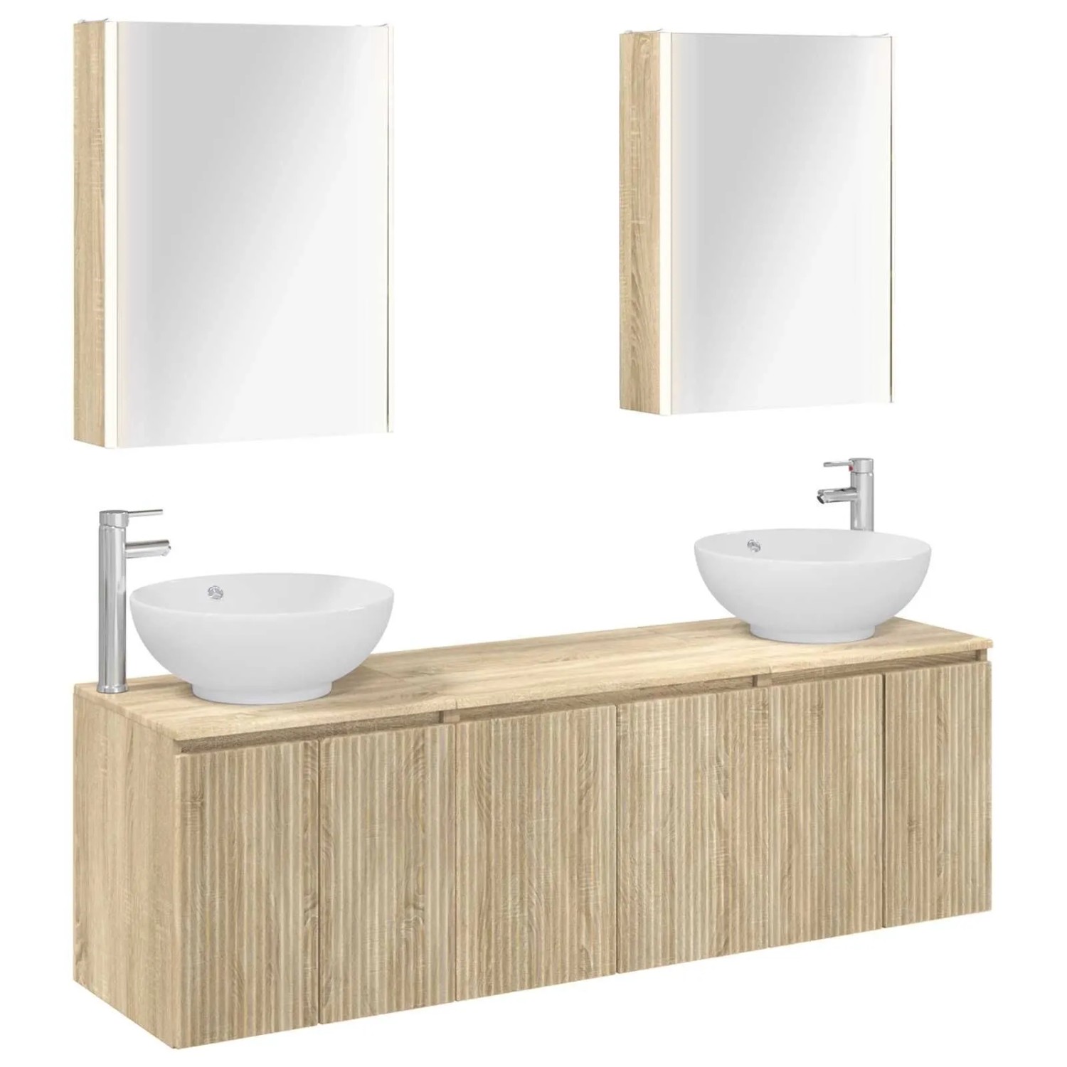vidaXL Badezimmerschrank-Set 5-Tlg Sonoma-Eiche Holzwerkstoff 3406489