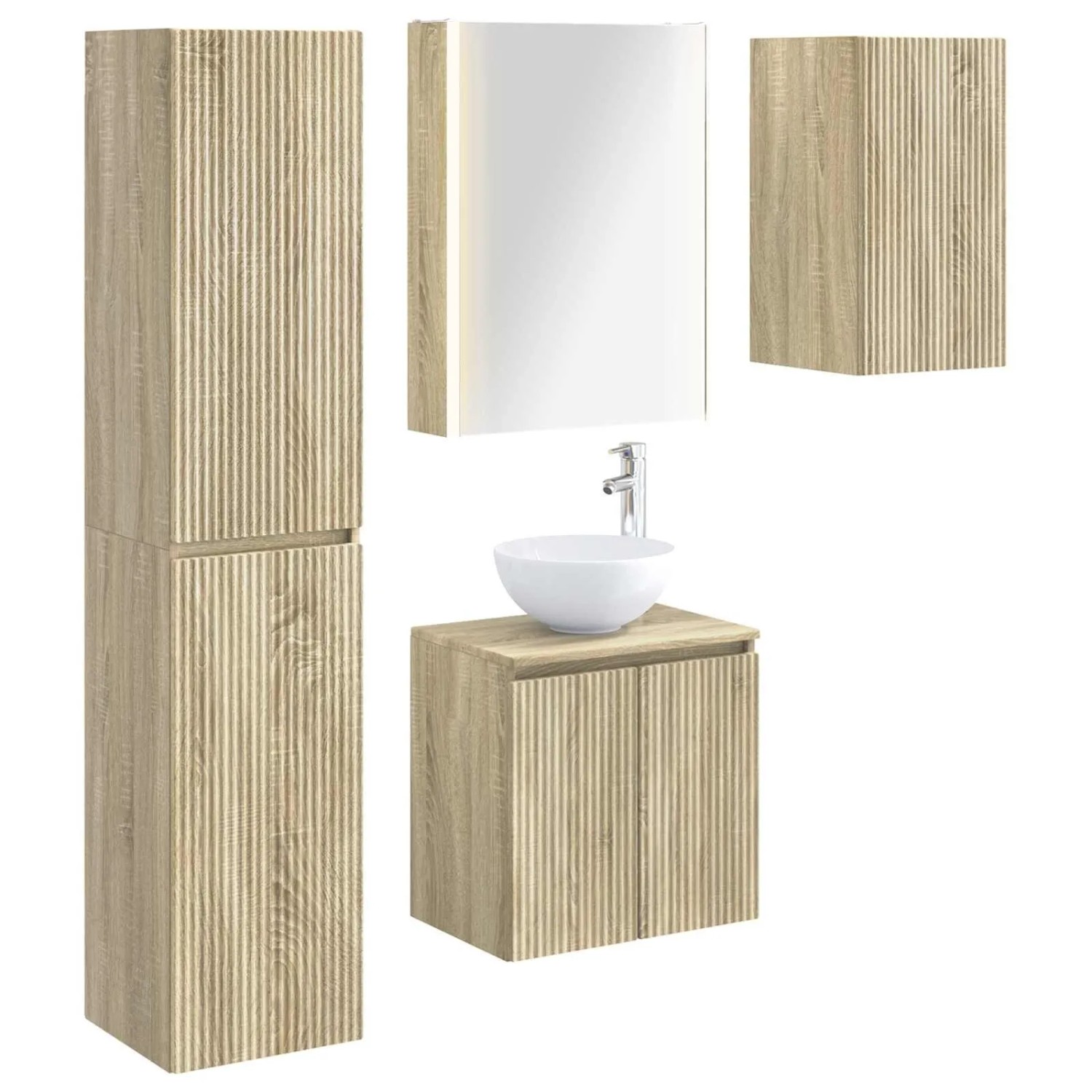 vidaXL Badezimmerschrank-Set 5-Tlg Sonoma-Eiche 53 x 15,5 x 70 cm 3407305