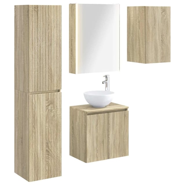 vidaXL Badezimmerschrank-Set 5-Tlg Sonoma-Eiche 53 x 15,5 x 70 cm 3407305