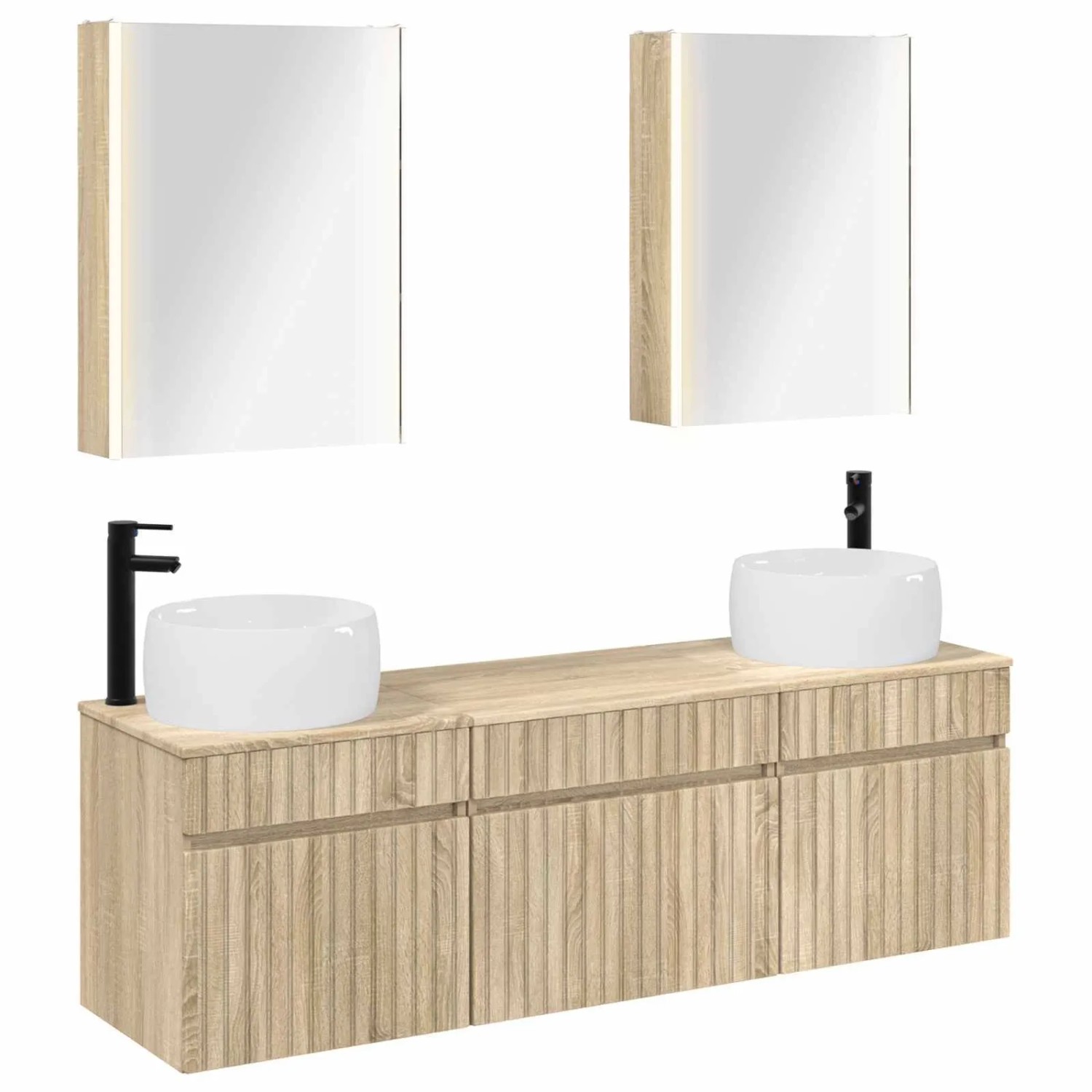vidaXL Badezimmerschrank-Set 5-Tlg Sonoma-Eiche 53 x 15,5 x 70 cm 3406649